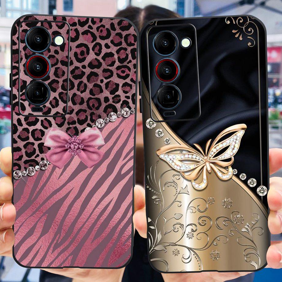 For Tecno Camon 18 P 18 Premier Camon18 Phone Case Capa Soft Liquid Silicone Bumper Etui Animals Flower Printed Funda Camon18
