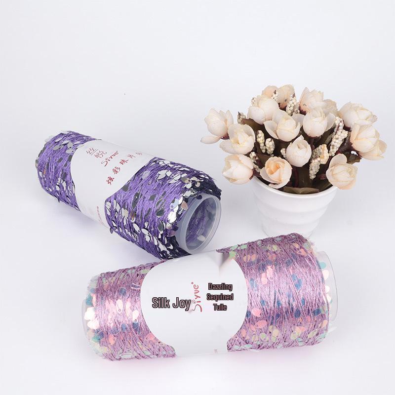 Siyue Silk Color Point Yarn: Dazzling Sequin Wool with Water Drop Sequins for DIY Hand Knitting