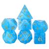 Набор кубиков Cusdie Glass для D&D, 7 кубиков, ручная работа, кубики из битого стекла D4-D20, полиэдрические кубики с кожаным футляром для настольных RPG-коллекций