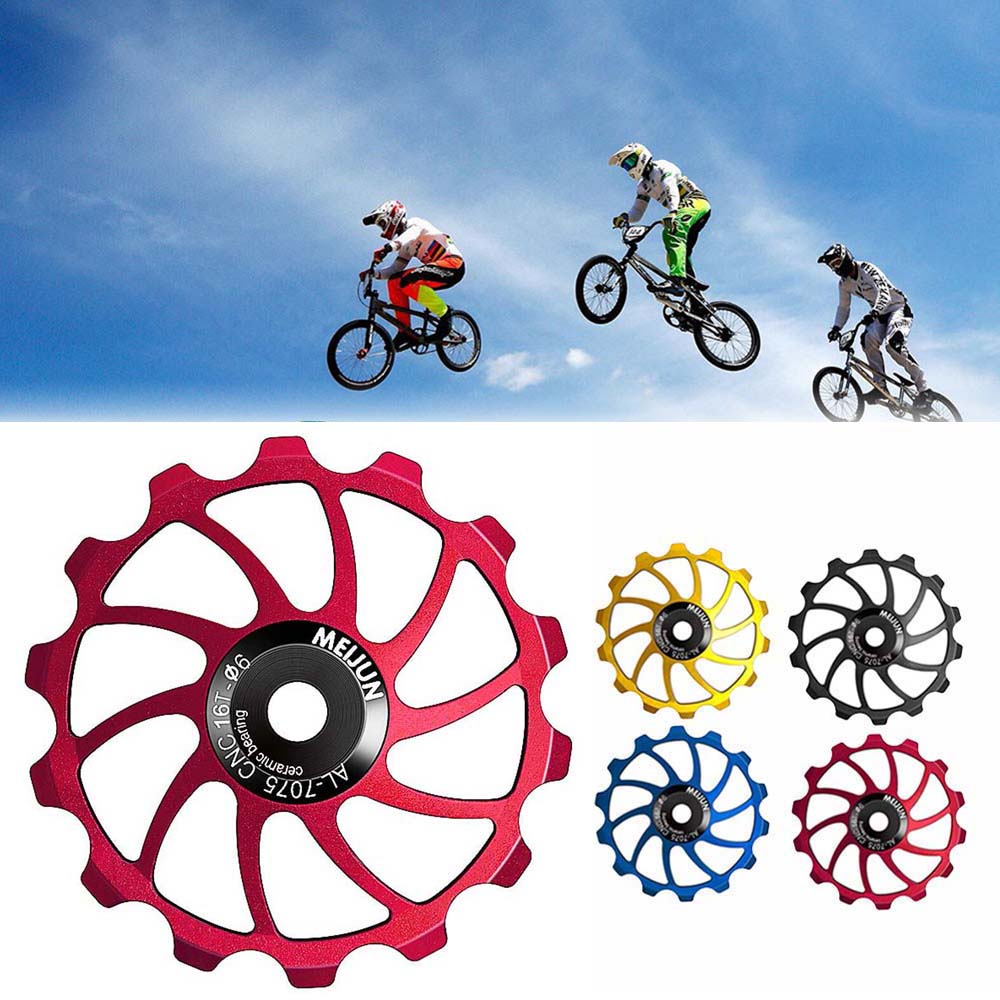 15T 16T Детали для велосипеда Колесо шкива Алюминий Цинк Цинковый сплав Подшипник Направляющее колесо Направляющий ролик Задний переключатель