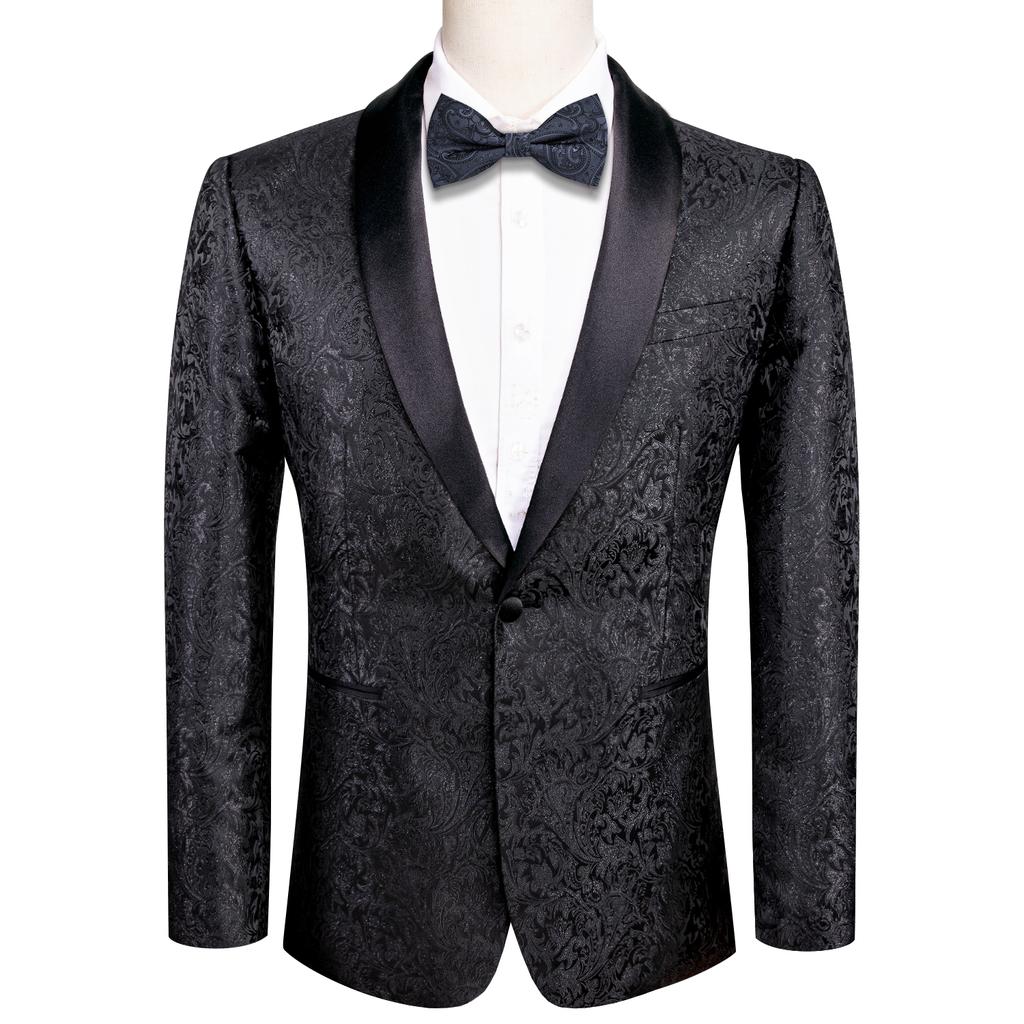 Men's Floral Dress Suit Luxury Embroidered Wedding Blazer Dinner Tuxedo Jacket
