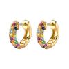CRMYA Gold color Stud Earrings For Women Vintage Color CZ Zircon Piercing Women's Earrings Trend Jewelry