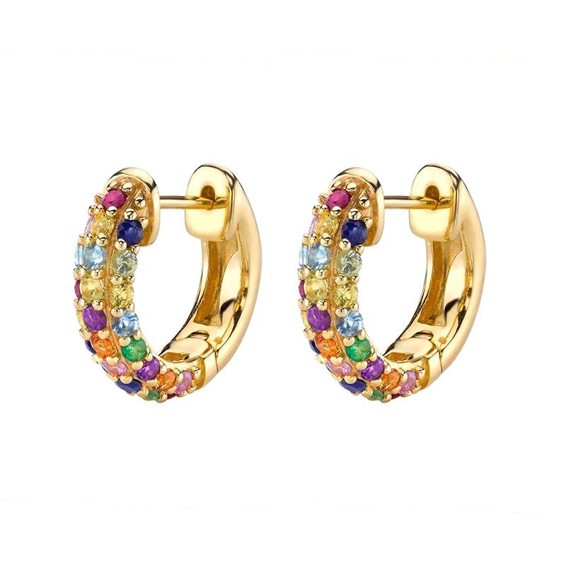 CRMYA Gold color Stud Earrings For Women Vintage Color CZ Zircon Piercing Women's Earrings Trend Jewelry