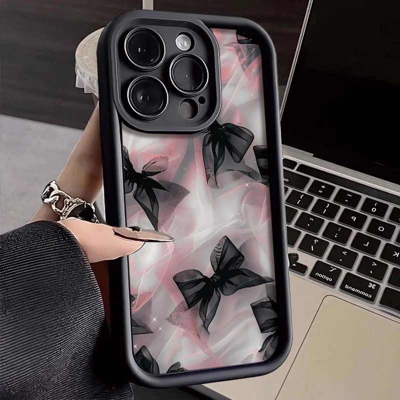 Розовый Чехол для Телефона с Бантом Для OPPO Reno 15F 12F 11F 13F 15 13 14 11 Realme C53 C55 C65 C63 C67 C71 15T 14 Plus A60 A6 A5 Pro