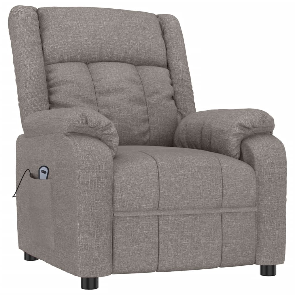 Electric Recliner Chair Taupe Fabric