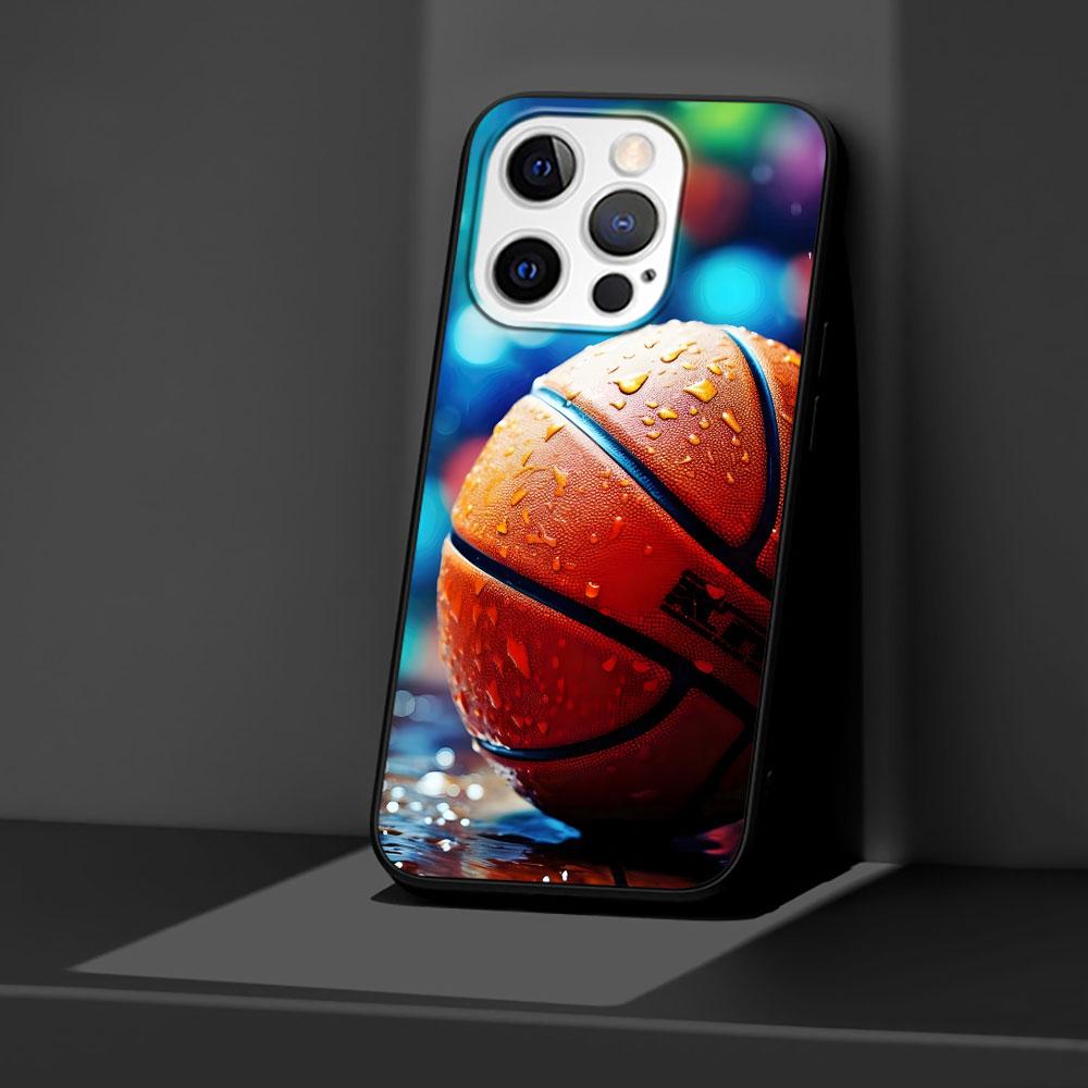 Баскетбольное кольцо Спортивный чехол для Apple iPhone 14 11 7 SE 2020 8 X XS 13 12 Mini XR 15 Pro Max Силиконовый Черный Мягкая крышка для телефона