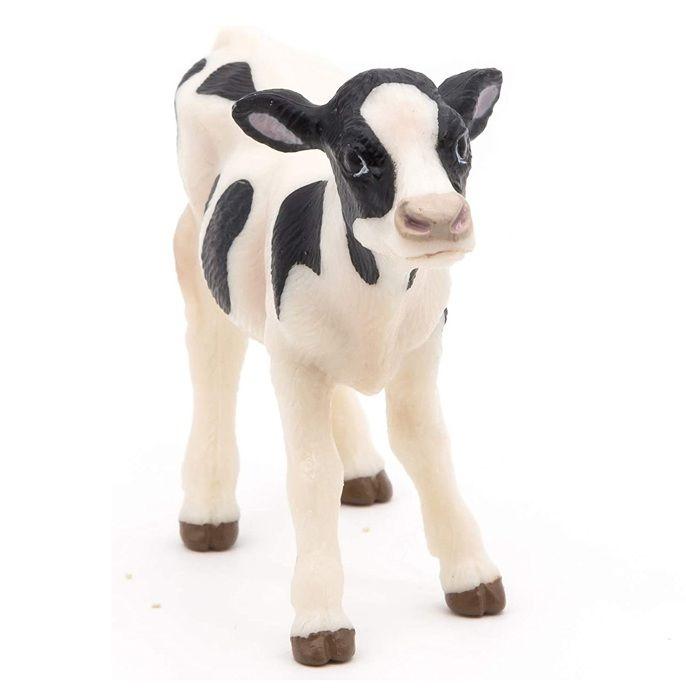Figurine Veau - PAPO - LA VIE A LA FERME - Intérieur - Enfant - Noir et blanc