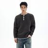 Kisko American-Style Henry Collar Hand-Stitched Wool Blend Knit Sweater for Men and Women, High-End Lazy Base Layer Top
