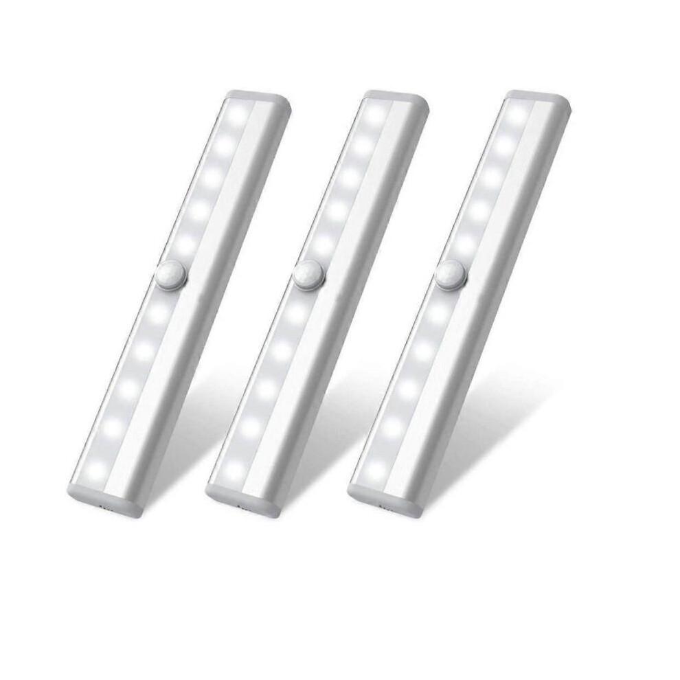 LED Bewegungssensor Kleiderschrank Beleuchtung,USB Wiederaufladbare Schrankleuchten,Stick auf berall Wireless 10 LED Schrankbeleuchtung mit Magnetstre