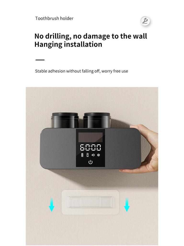 Olovvs Умный УФ Стерилизатор для зубных щеток с электрической сушкой, Безударная установка, Стакан для полоскания рта и Держатель для зубной пасты.