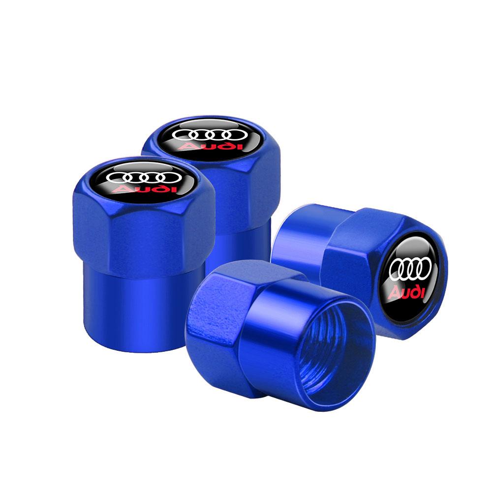4Pc Car Wheel Tire Valve Stem Caps Accessories For Audi Sportback A5 Sline Quattro A3 A6 A8L Q5 RS3 A7 R8 S3 8P Q3 Q8 B7 A2 Q6