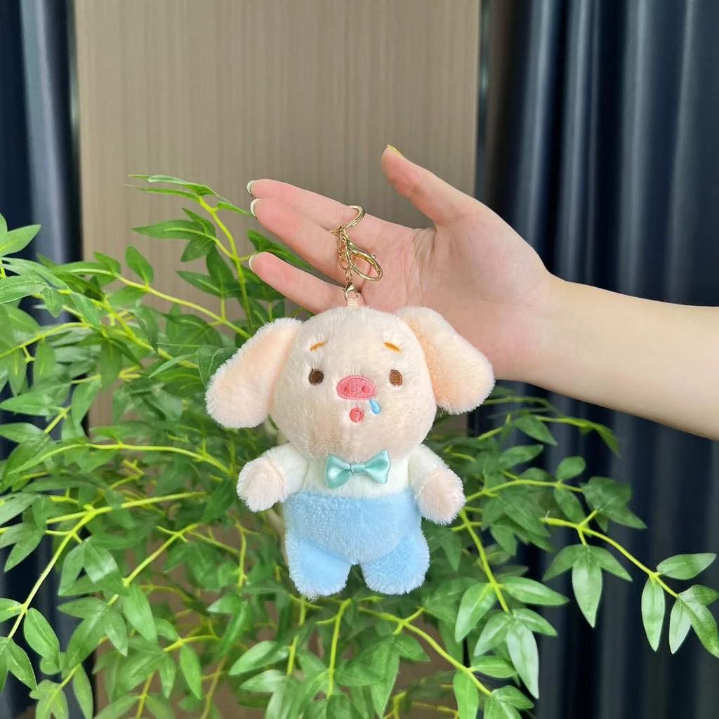 Adorable Piglet Plush Keychain With Soft Short Plush And Cute Cartoon Design In Green Blue Pink