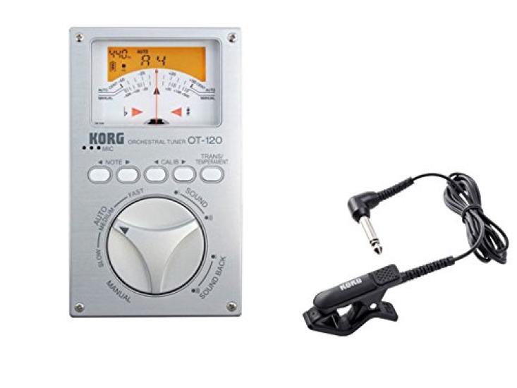 KORG Оркестровый тюнер с контактным микрофоном OT-120 + CM-300-BK