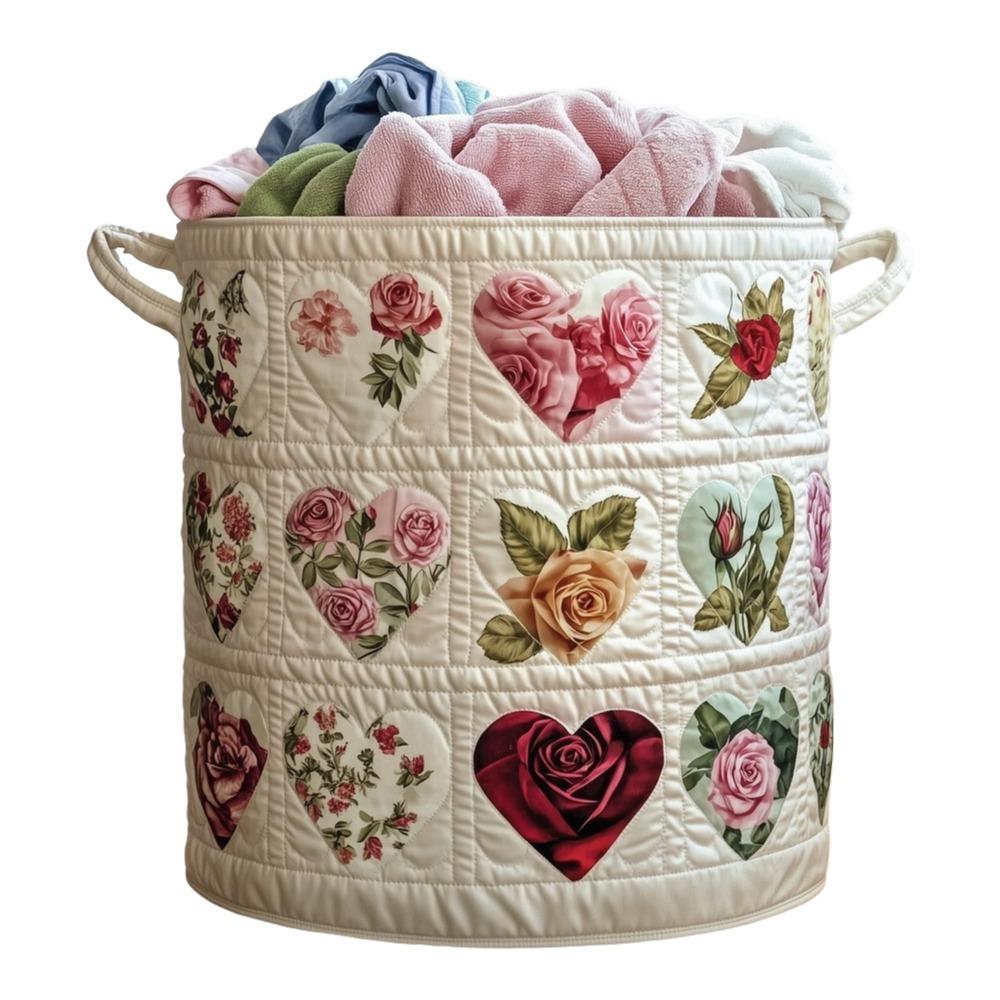 Large Capacity Quilted Laundry Basket Folding Sundries Storage Basket Toys Organizers Bathroom