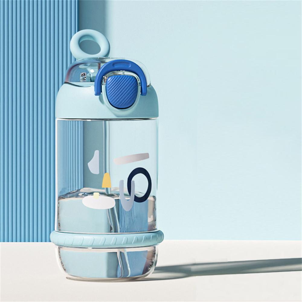 600ML Cute Water Bottle with Straw Juice Milk Drinking Bottle For Kid Healthy Material Outdoor Drinking Kettle