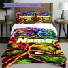 3pcs Duvet Cover Set (1*Duvet Cover + 2*Pillowcase, Without Core), Custom Name Teenage Mutant Ninja Turtles Pattern Bedding Set, Home Bedroom Decor Gi