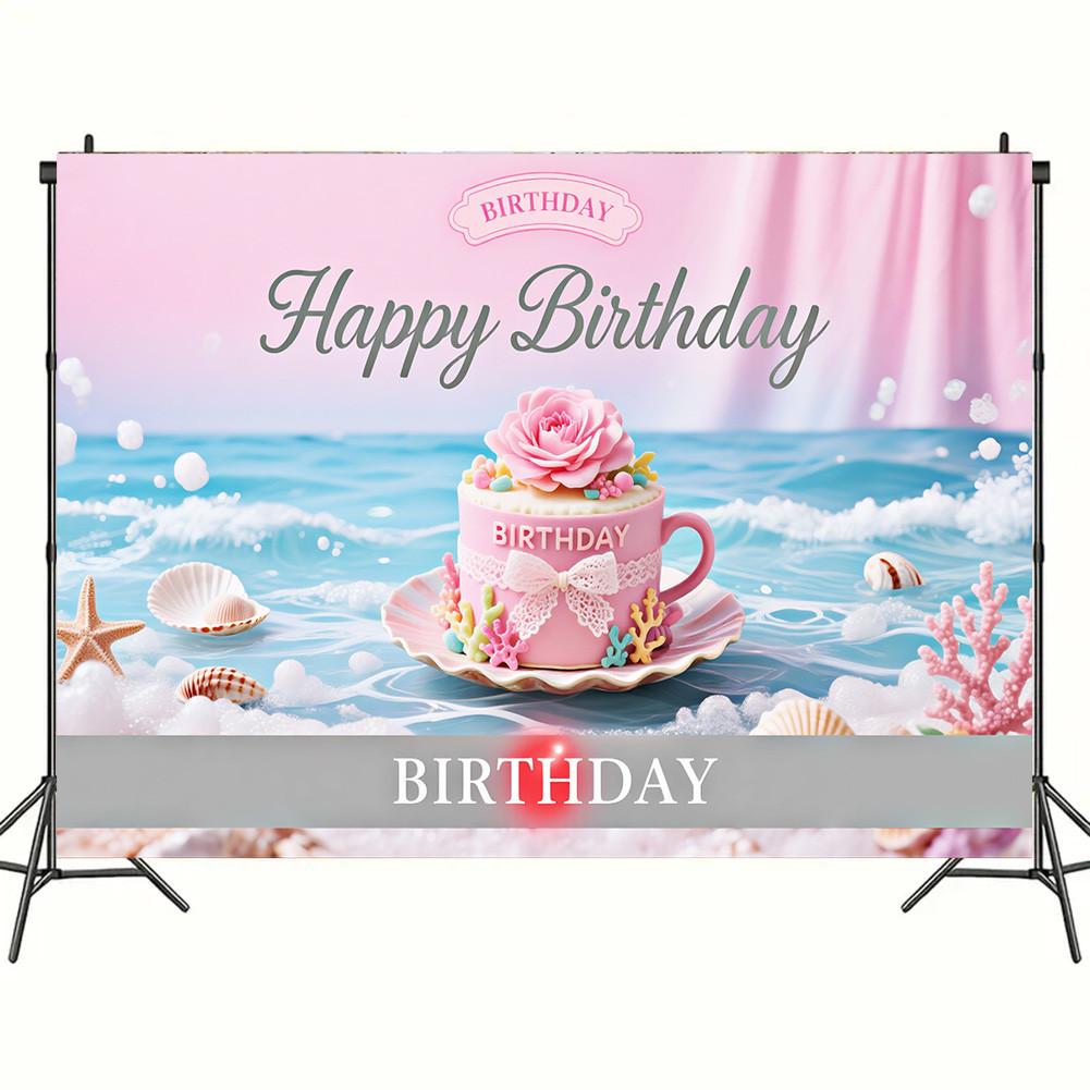 Красочный гобелен 'С Днем Рождения' Шары Радуга Дети Девочка Украшение на День Рождения Баннер Детская Вечеринка Фон для Фото Реквизит