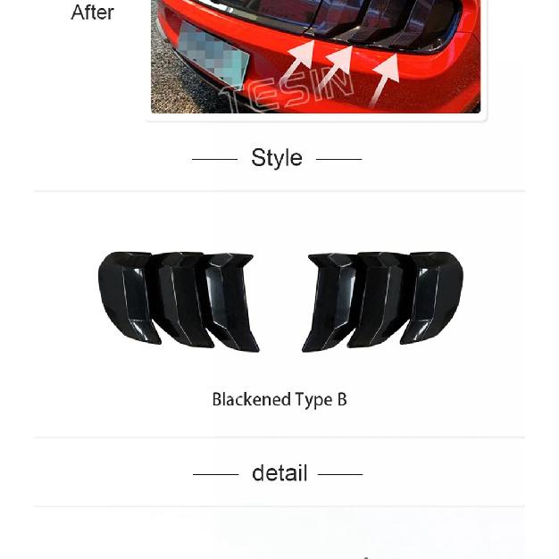 TESIN Car Rear Tail Light Lamp Decoration Cover Trim for Ford Mustang 2018 2019 2020 2021 2022 2023 Taillight Cover Accessories