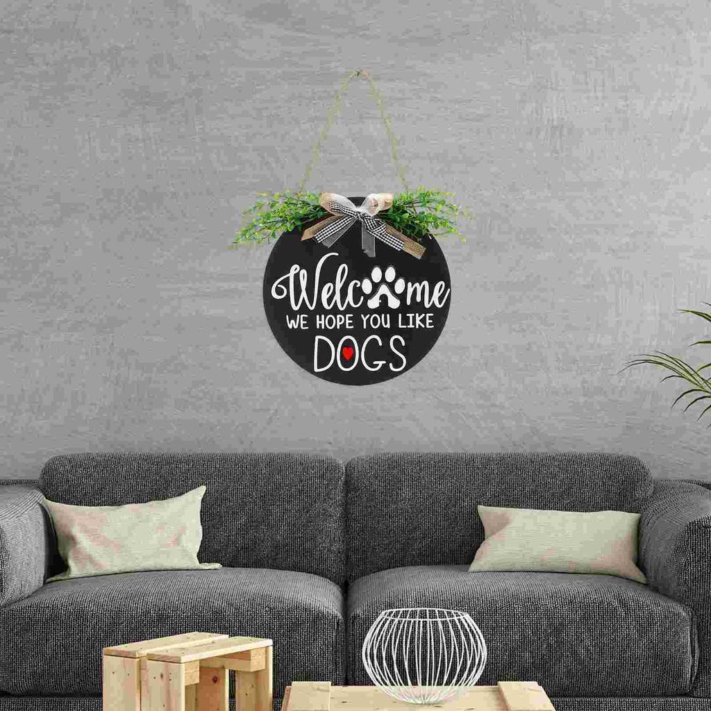 Номер дома Цветочные венки для входной двери Эмблемы Декор Круглый кулон для питомца Изящная приветственная табличка Бирка Украшение