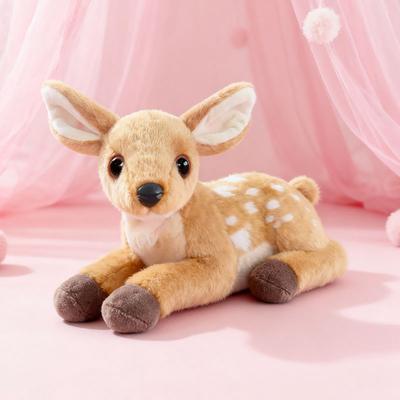 25СМ Плюшевая игрушка Олень Мягкое чучело животное Поза лежа Плюшевые жирафы Подарок на день рождения Рождество для детей