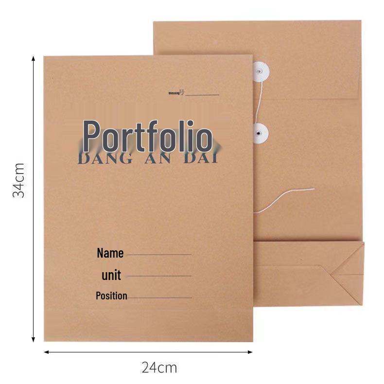 Kraft A4 Blue File Folder - Thick, Large Capacity Document Bag with Customizable Logo