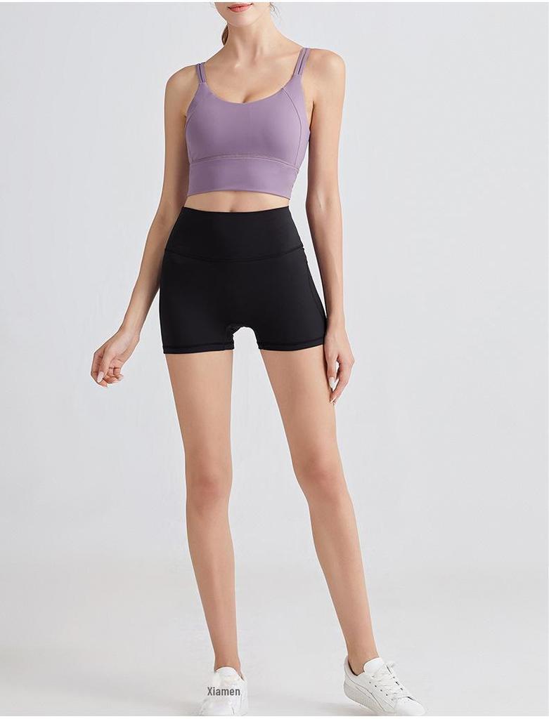 Европейский и американский спортивный бюстгальтер для йоги с двойными бретелями и съемными подушечками