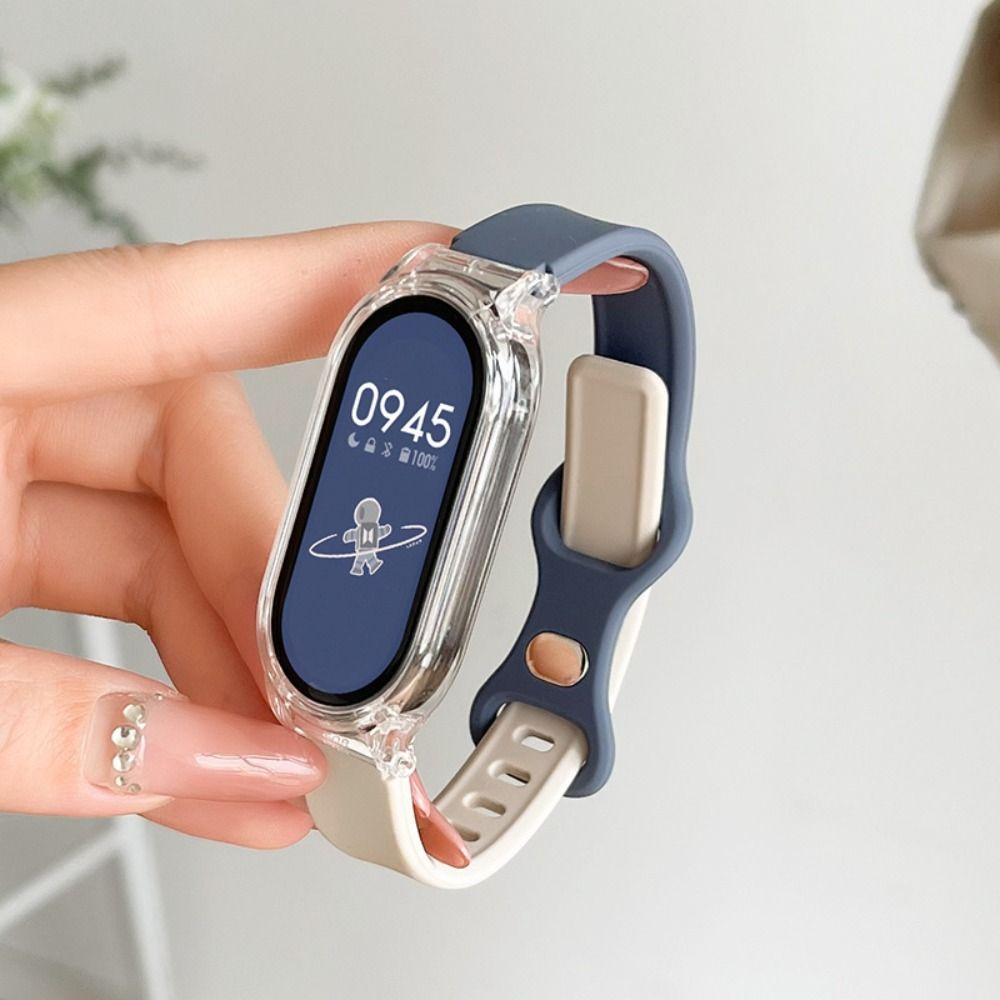 Мягкий ремешок из ТПУ с пуговицами, новый сменный ремешок для Xiaomi Mi Band 8 Summer