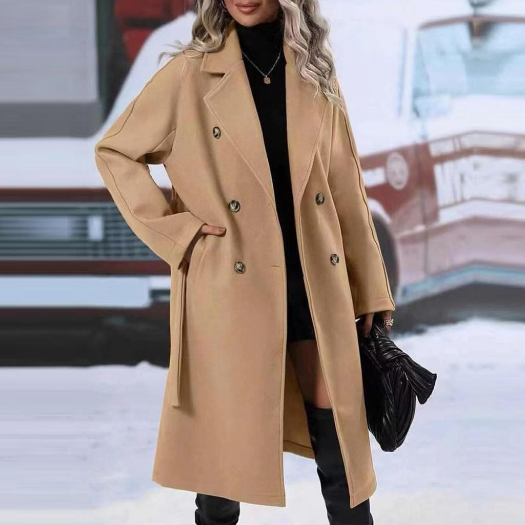 Модные тренчи для женщин, длинные тренчи, тонкие классические однотонные пальто