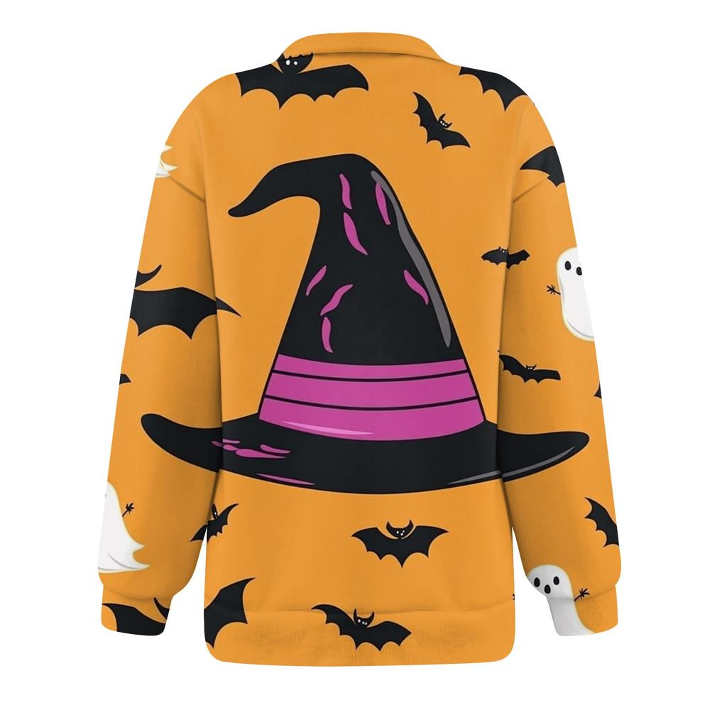 Женская мода повседневная толстовка с длинным рукавом и принтом на молнии с высоким воротом и заниженными плечами