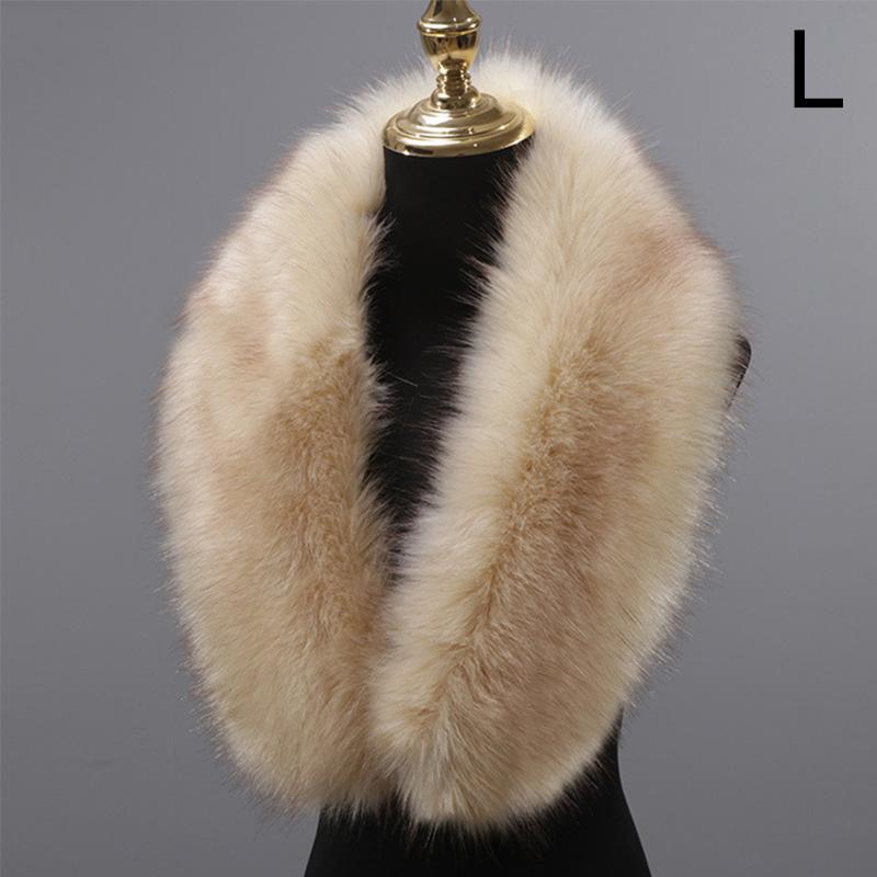 Winter Large Faux Fox Fur Collar Fake Fur Coat Scarves Luxury Women Men Jackets Hood Shawl Decor Female Neck Collar Wraps