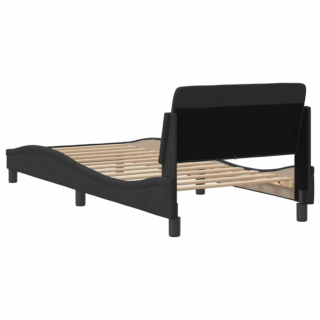 Vidaxl Rama Łóżka Z Zagłówkiem Bez Materaca, Czarna 90X190Cm Aksamitna