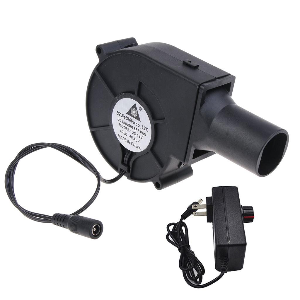 AC100-240V Adjustable Speed Outdoor Cooking Air Blowers Fire Starter BBQ Fan Speed Regulation 33mm Diameter Air Duct