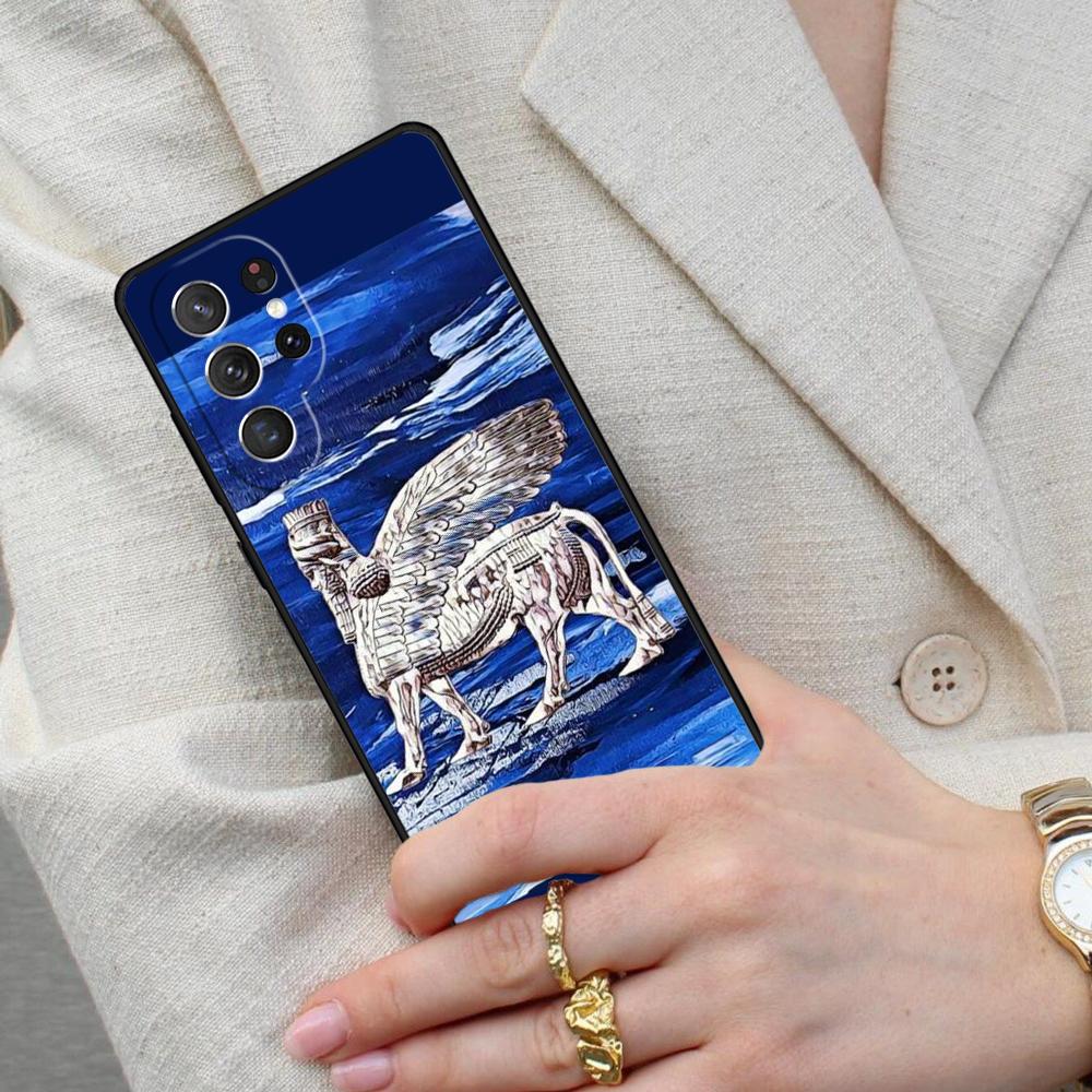 Lamassu Assyrian Winged Bull Cell Phone Case for Samsung Galaxy S26 Ultra S25 S24 S23 S22 S21 S20 Note10 Cover