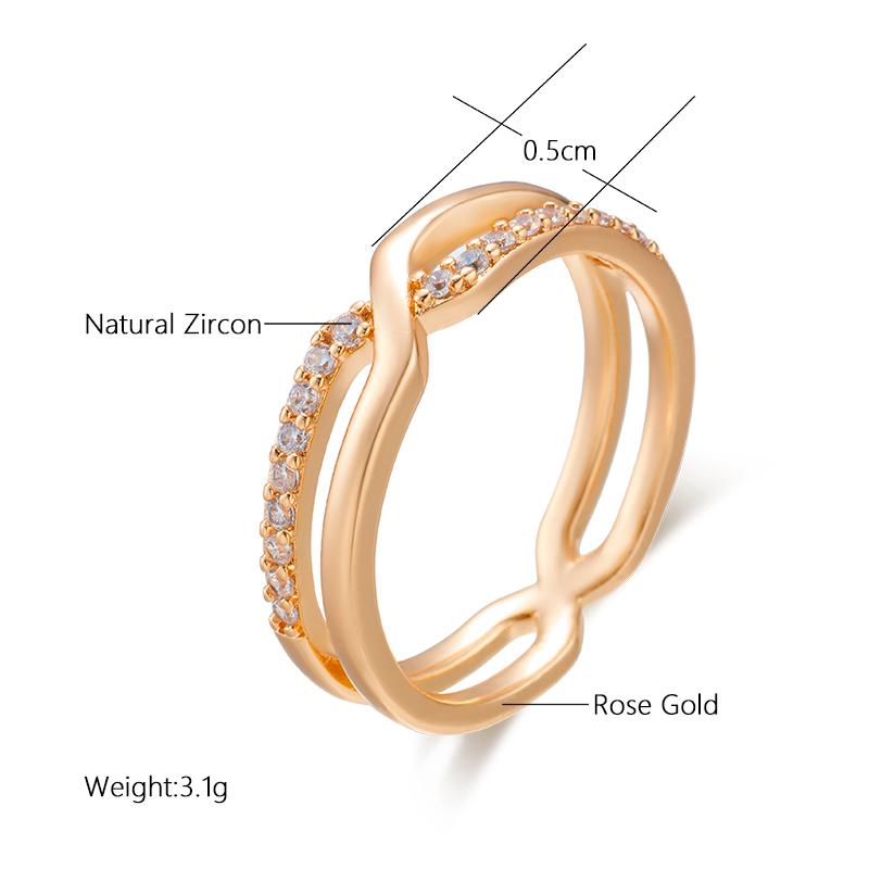 Классические женские кольца Kinel с натуральным цирконом, двухслойный дизайн, современные модные украшения