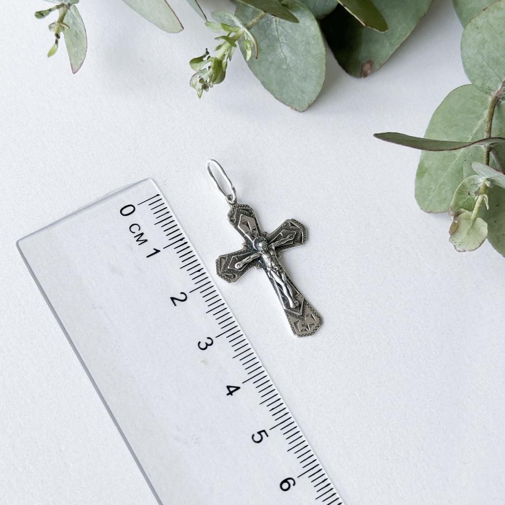 Серебряный крестик без камней (2156819)