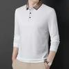 Мужская футболка поло с длинным рукавом для среднего возраста, новая, весна-осень, с лацканами