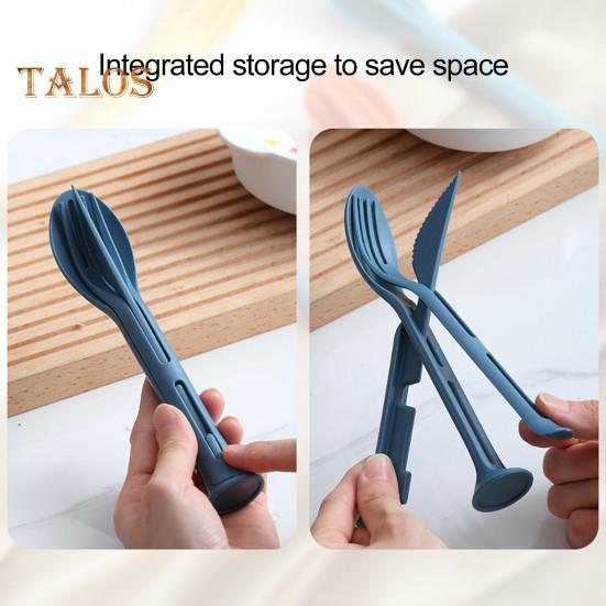 3 шт./компл. 3 в 1, дорожный складной набор столовых приборов, японский стиль, пластиковый резак, вилка, ложка, набор студенческой посуды, домашний школьный лагерь, кухонная посуда