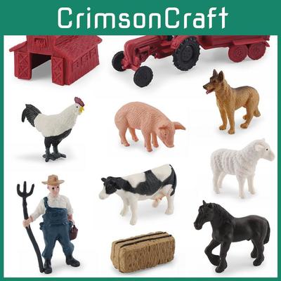 Фигурки животных: свинья, корова. Модели для создания сцены на ферме. Для детской игровой комнаты и образовательных целей.