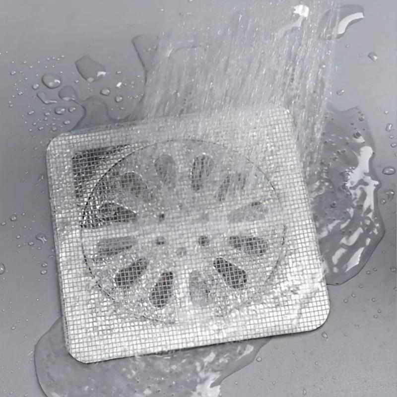 10/20pcs Disposable Shower Drain Hair Catcher Mesh Shower Drain Covers Floor Sink Strainer Filter Hair Stopper Bathroom Kitchen
