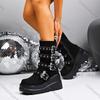 Fashion Comemore Thick Bottom Women's Boots 2025 New Belt Buckle Short Tube Wedges High-heeled Shoes Women Black Punk Gothic Botines