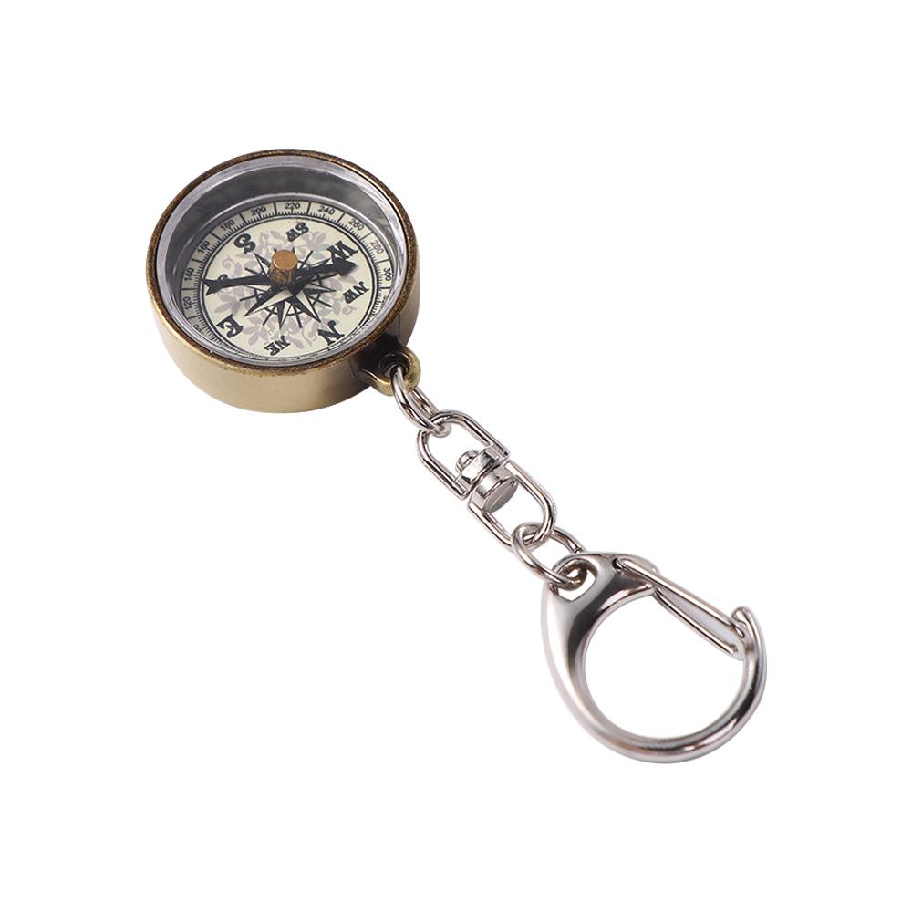 Portable Zinc Zinc Zinc Alloy Navigation Tools Vintage Mini Compass Camping Compass Key Ring Pocket Compass
