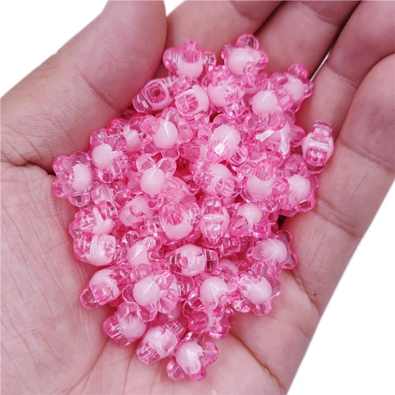 Double Layer 20Pcs For Jewelry Making Flower Loose Beads Pendant Transparent Necklace Bracelet DIY Crafts Wholesale