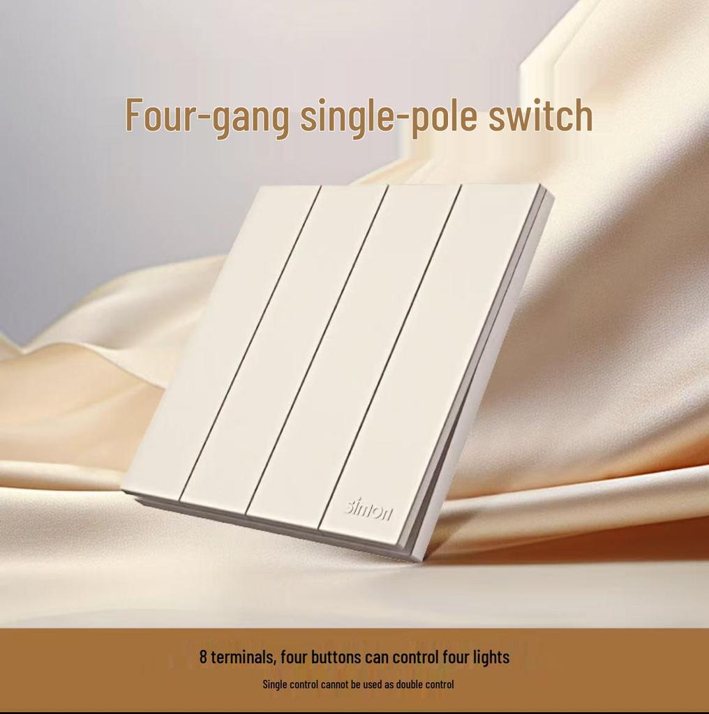 Simon i6Air Ultra-Thin Five-Hole 86 Type Switch and Socket for Home Decor