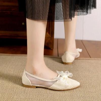 Модная женская обувь Прозрачная Элегантная Вечеринка Острый носок Женские балетки На каблуке Обувь Удобная Шикарная Острая Скидка 39