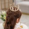 Детская корона-тиара для девочек, новая корона, обруч для волос с кристаллами, модель, аксессуары для подиума, заколка для волос принцессы