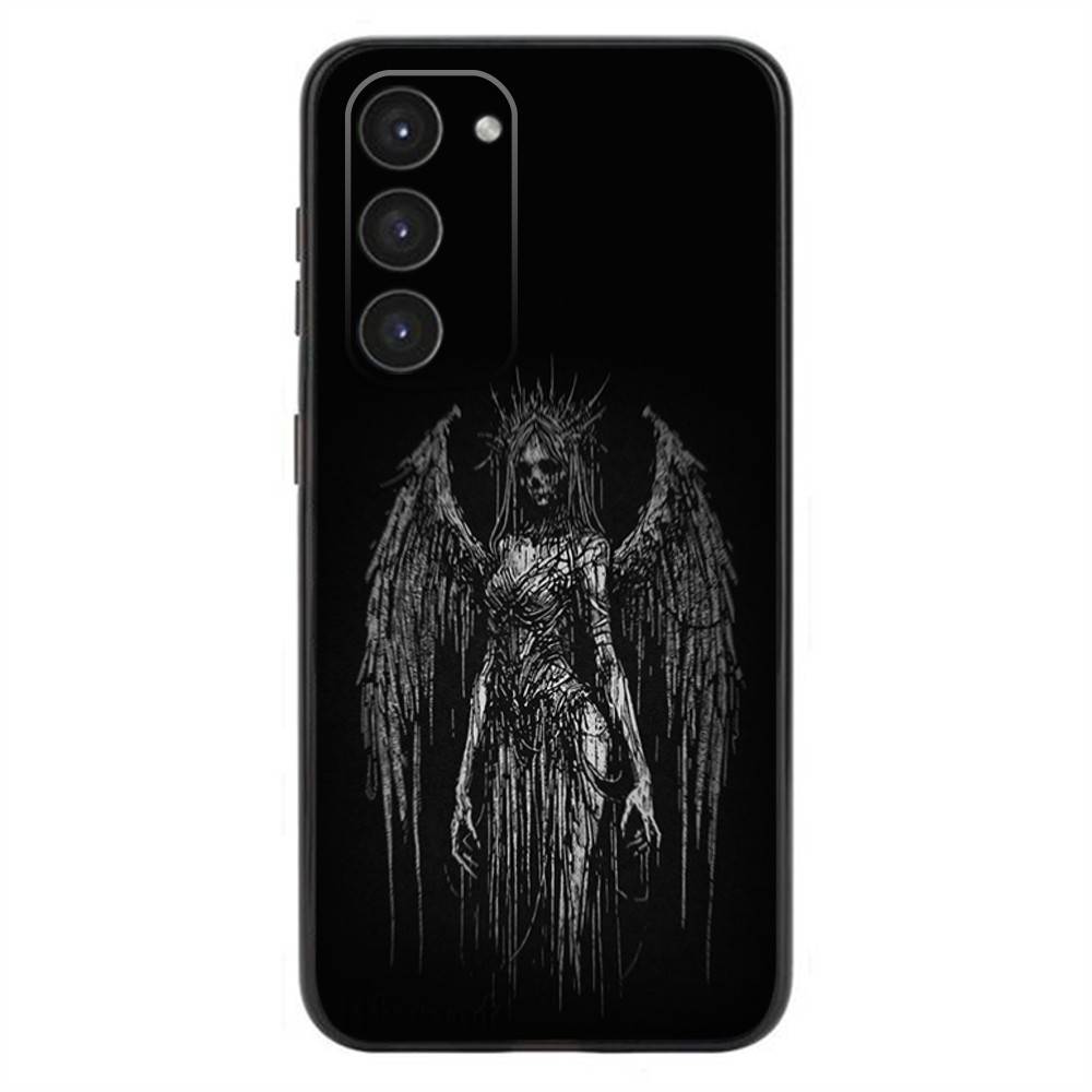 Готический Кибер Сигил Крест Глаза Череп Чехол для Телефона Для Samsung Galaxy A32,21s,22,31,52,53,72,73,Note20,8,9,10 Силиконовый Черный Чехол