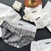 Ladies Spring and Autumn Casual Lovely Cotton Lace Edge Underwear