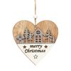 1/4Pcs Wooden Merry Christmas Ornament Farmhouse Rustic Xmas Tree Hanging Double Layer Splicing Love Heart Star Round Shape Holiday Decoration