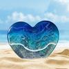 Ocean Pocket Heart Glass Beach Heart Ornament Handmade Pocket Sea Mini Heart Keepsake Gift for Friend Valentine's Day Birthday