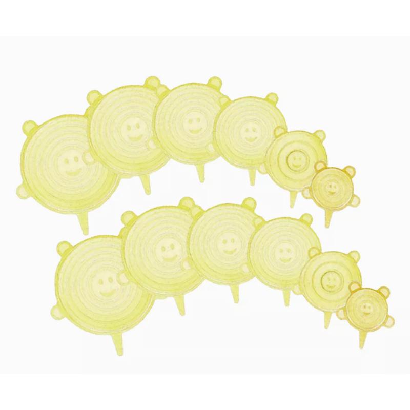 6/12pcs Reusable Silicone Stretch Lids - Keep Fruits & Veggies Fresh for Longer!
